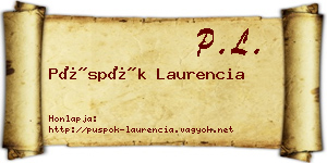 Püspök Laurencia névjegykártya